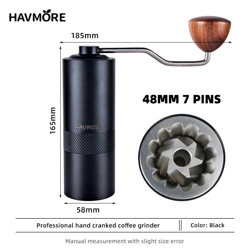 

HAVMORE Espresso Barista CNC 420, конические заусенцы из нержавеющей стали с ручной ручкой, мельница для кофейных зерен, машина