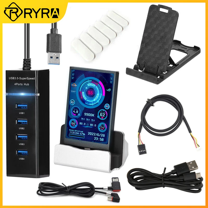 

RYRA 3,5 дюймовый компьютер, маленький подэкран, IPS, полный обзор, USB Шасси, Sub-экран, компьютерный мониторинг, USB Sub-экран, Бесплатный AIDA6