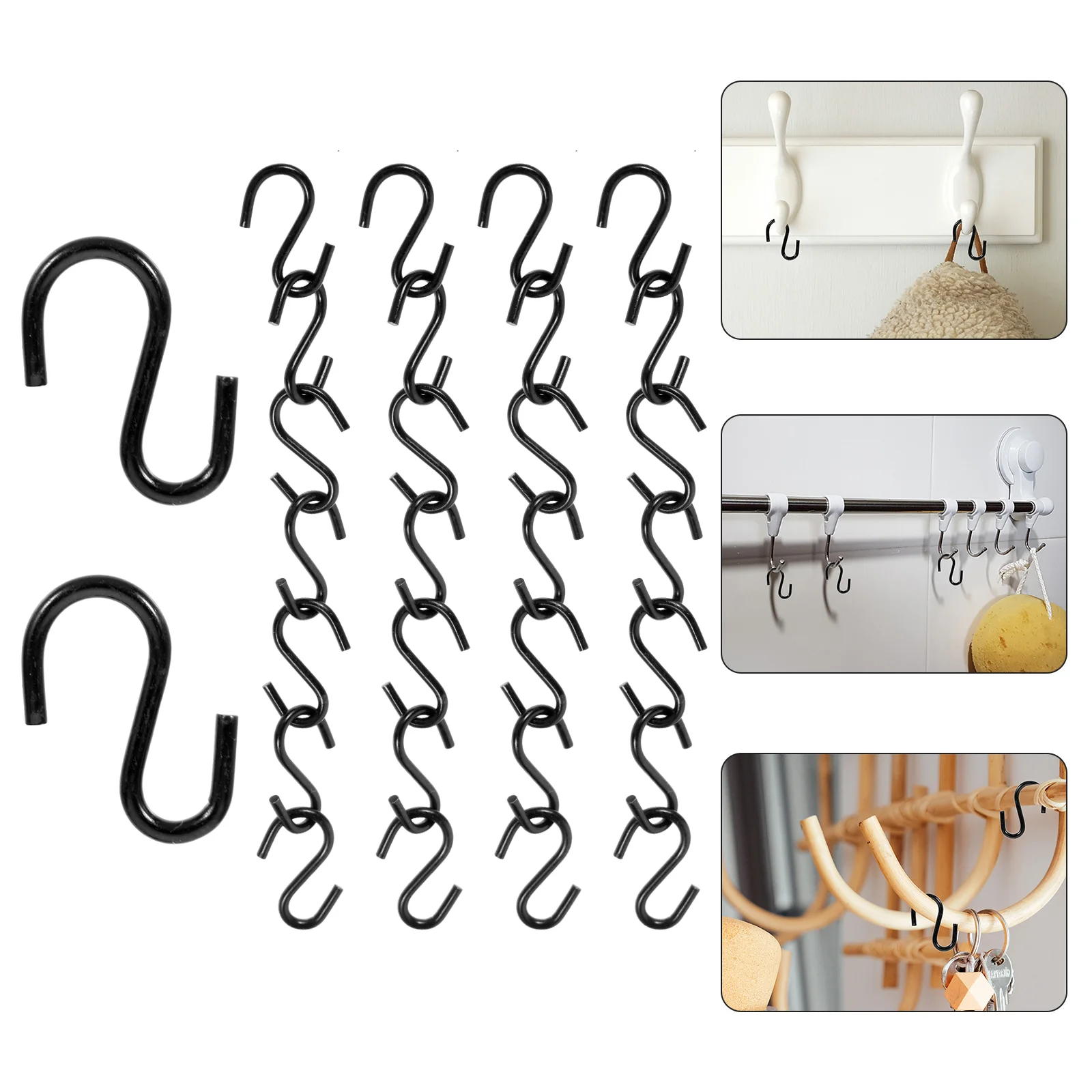 

100 Pcs Heavy Duty Clothes Hanger Hook Iron Hanging Metal Hooks Small S-shape Towel Rack Door Coats