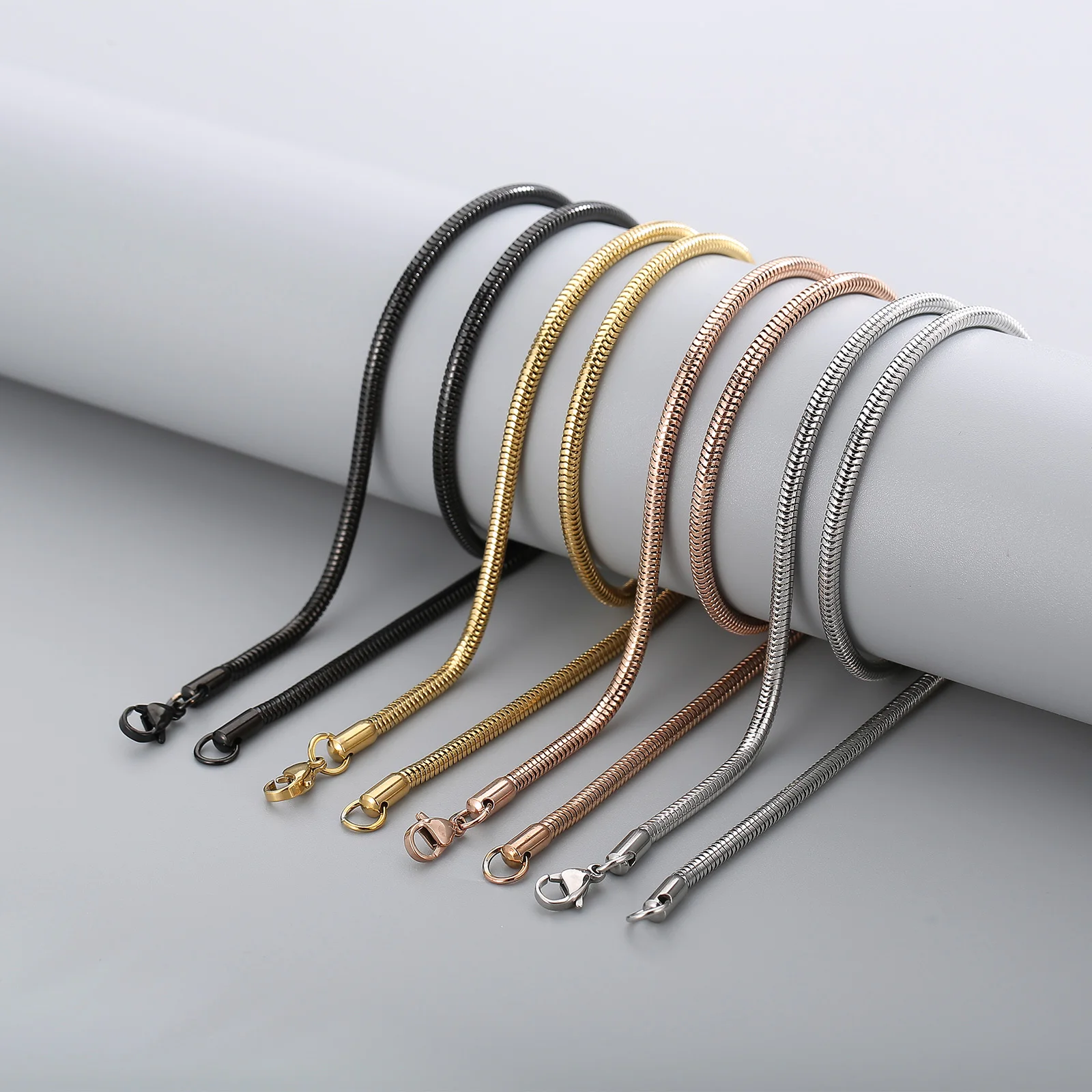 Ожерелье женское и мужское из нержавеющей стали под змеиную цепочку 2 5/3/4 мм |