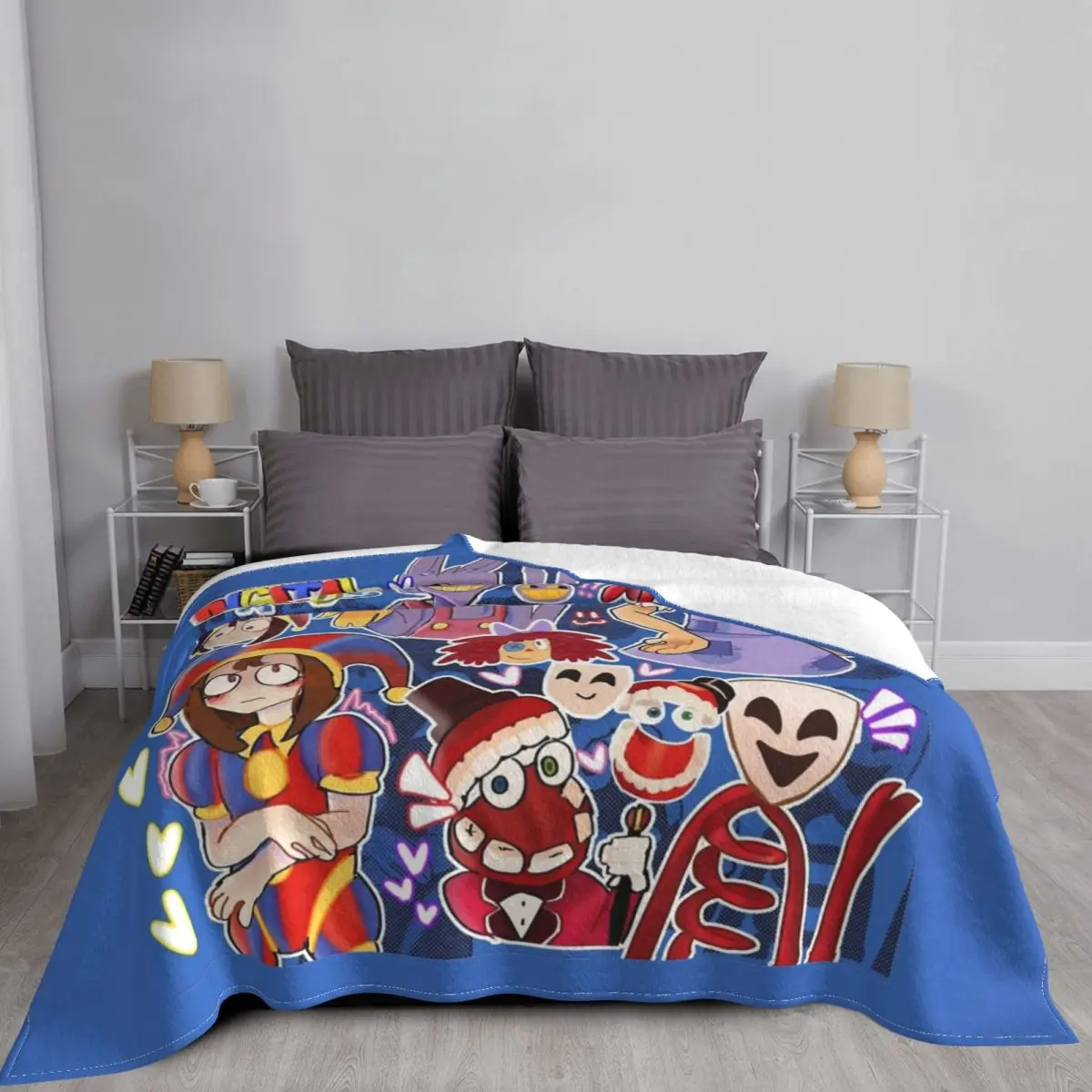 Удивительное цифровое цирковое флисовое одеяло Pomni Tadc для дома спальни легкий