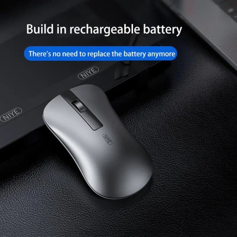 

Aluminum Alloy Wireless Mouse New Charging Mute Wireless Optical Mouse Wireless Convenient Bluetooth Dual-mode Mouse