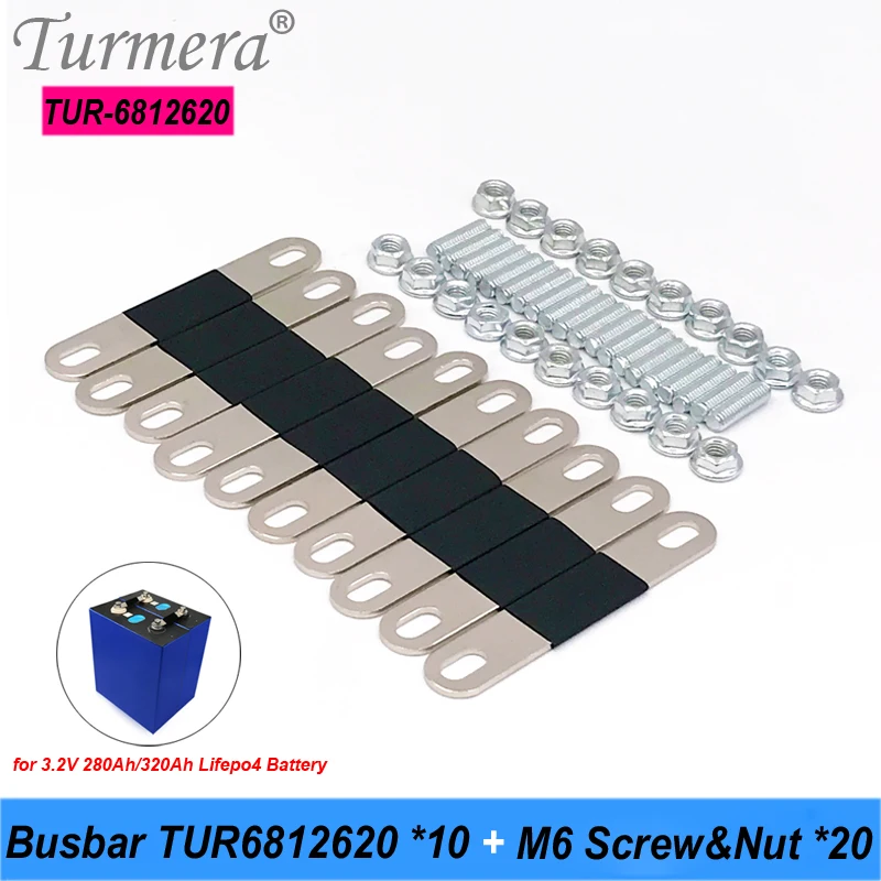 Turmera 10 шт. 12 В шина Lifepo4 медный соединитель батареи для 280Ah 310Ah 320Ah Аккумуляторная