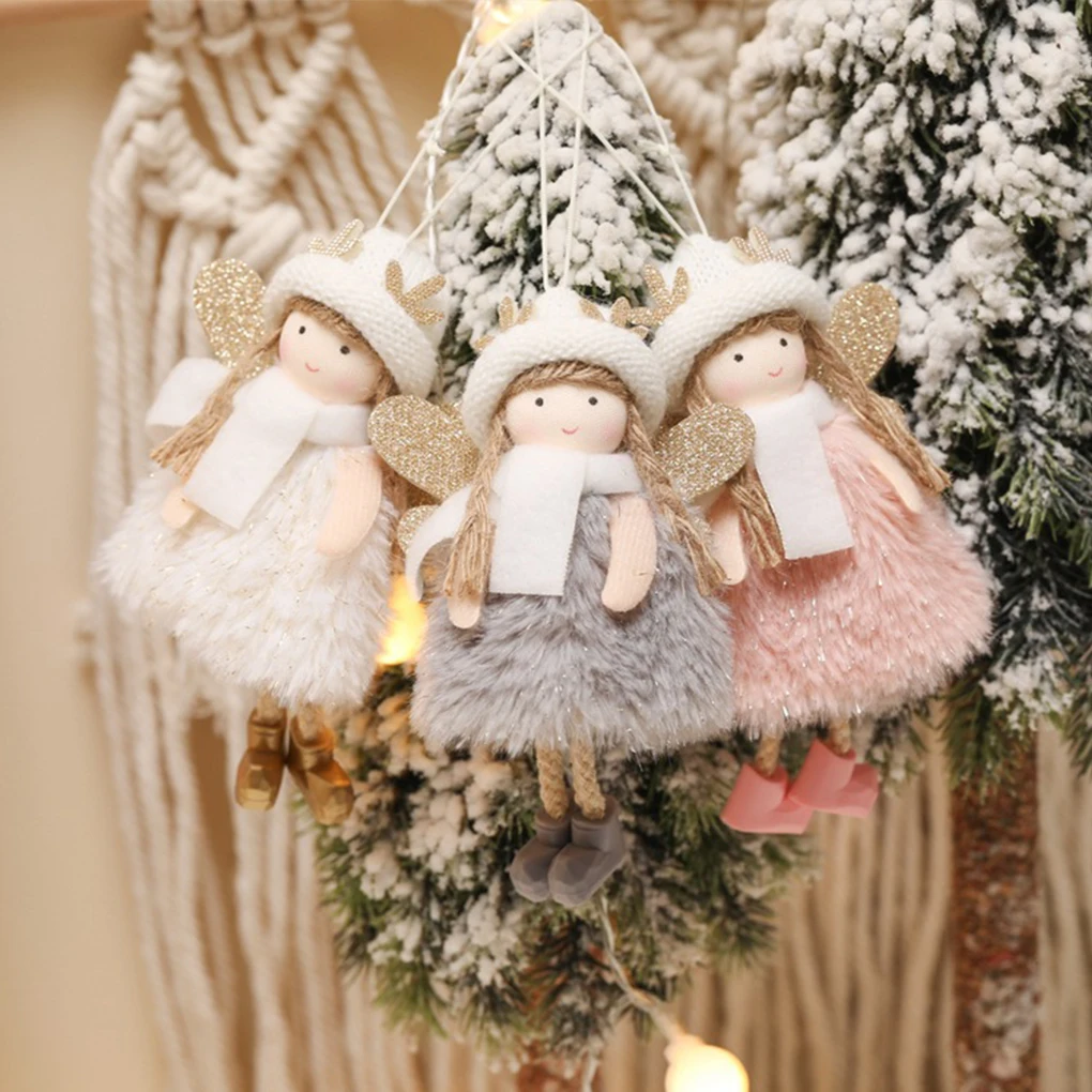 

3 Pieces Doll Decorations Christmas Party Tree Hang New Year Ornaments with Lanyard DIY Kids Gifts for Shopping Mall