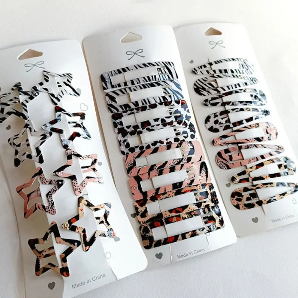 8 шт. заколки для волос с леопардовым принтом