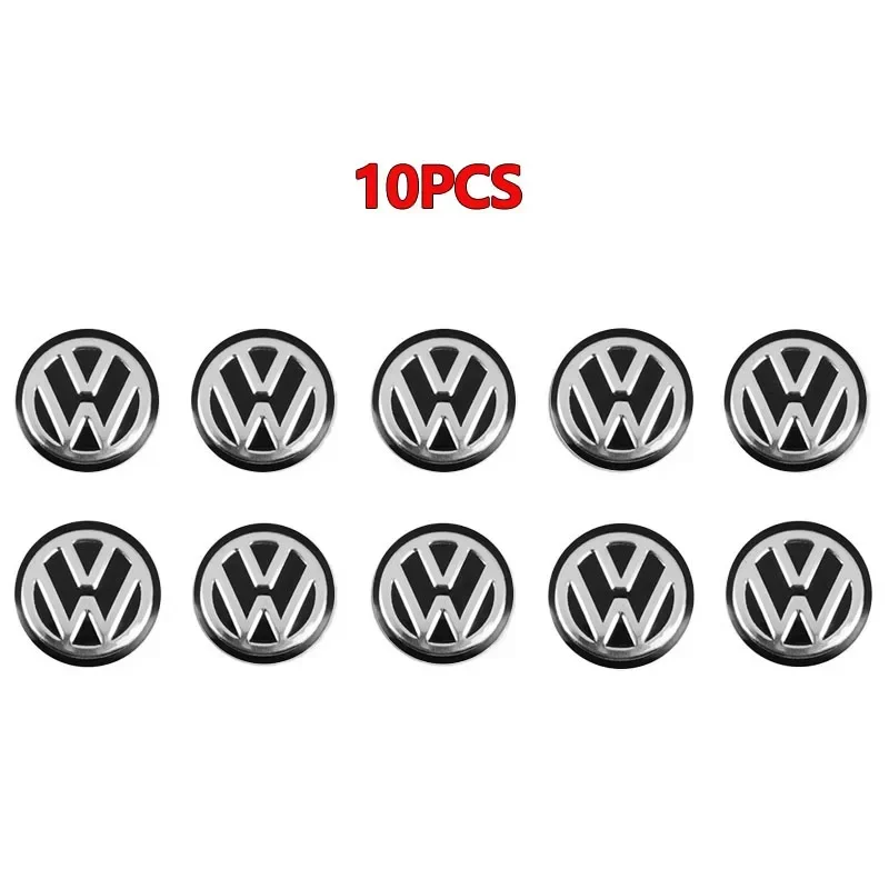 

5/10 шт. 14 мм наклейки с эмблемой ключа автомобиля, наклейки с логотипом замочной скважины на двери для Volkswagen VW GTI Golf Amarok T5 Phaeton Teramont Tiguan
