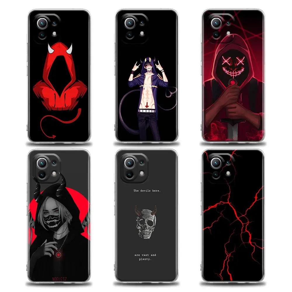 

Clear Phone Case for Xiaomi Mi 11 10 Lite 10T Note 10 Mi 9 SE 11T Pro Poco X2 M3 F3 X3 M4 Soft Silicone Anime Devil Bad Boy