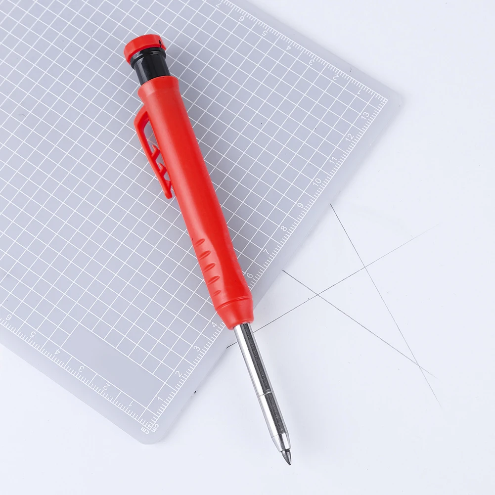 

Долговременный механический маркер, карандаш, твердый, для глубокого отверстия, маркировочный карандаш, встроенная точилка с заправкой для маркера, деревообрабатывающий инструмент
