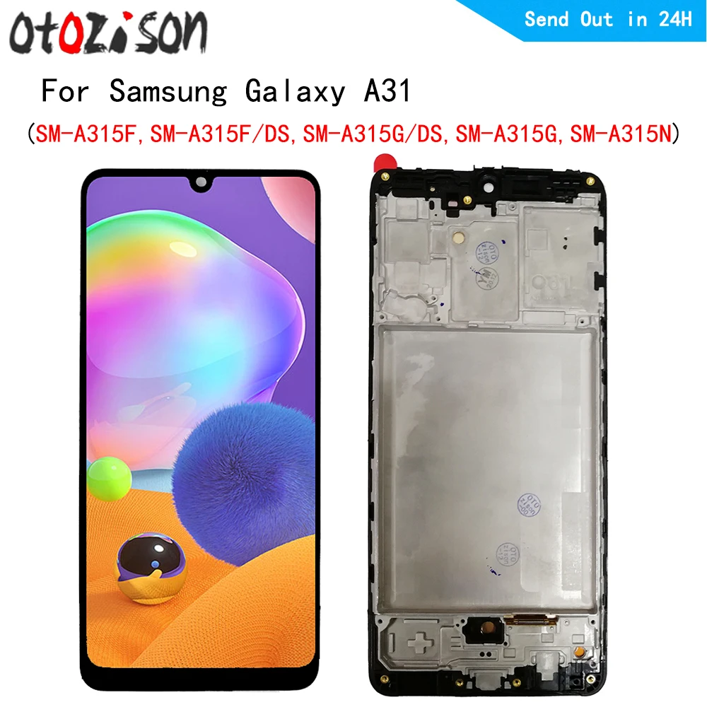 Экран 6,4 дюйма для Samsung Galaxy A31 SM-A315F, SM-A315F/DS, SM-A315G, ЖК-дисплей, сенсорная панель, дигитайзер с рамкой в сборе