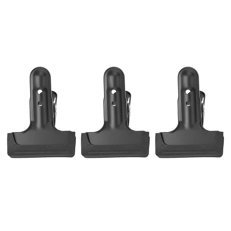 

3X Heavy Duty Spring Clamps Photo Background Cloth Paper Screen Clips Metal Body With Rubber Protective Sleeve