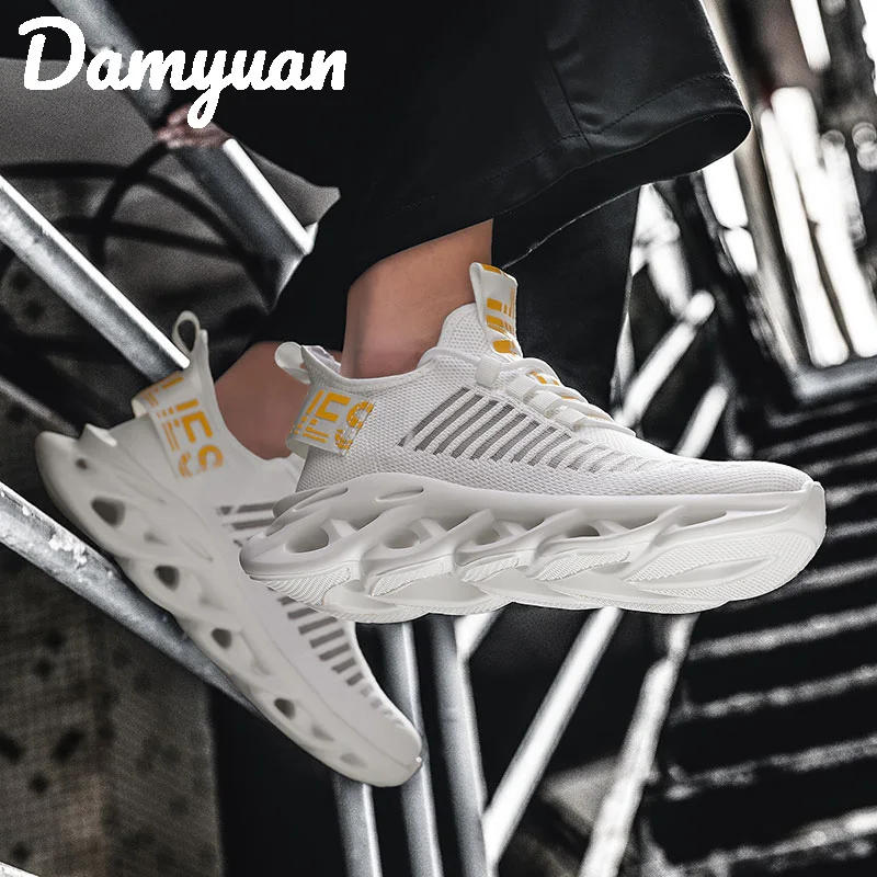 Damyuan 2020 Fall Winter New Fashion Flying Weaving Comfortable Breathable Male Sneakers Anti-skid shock-absorbing running shoes