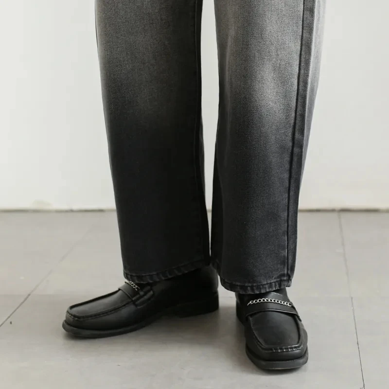 Wide Leg Jeans Men Spring Autumn Vintage Washed High Street Hip Hop Loose Casual Fashion Streetwear All-Match Retro Harajuku