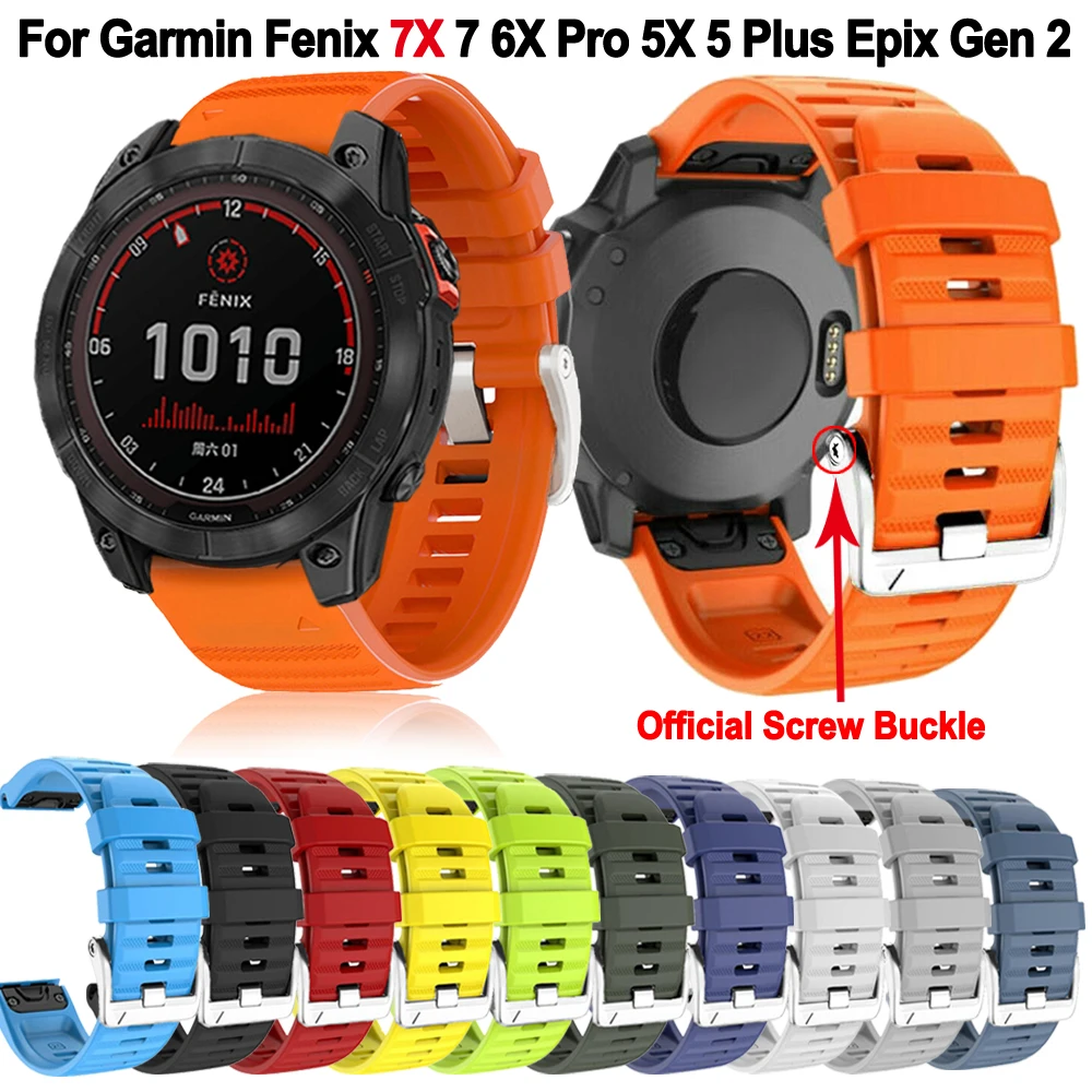 

Ремешок силиконовый для наручных часов Garmin Fenix 7X 6X 6 Pro 5 5X Plus 935 945 Epix Gen 2, 22 26 мм