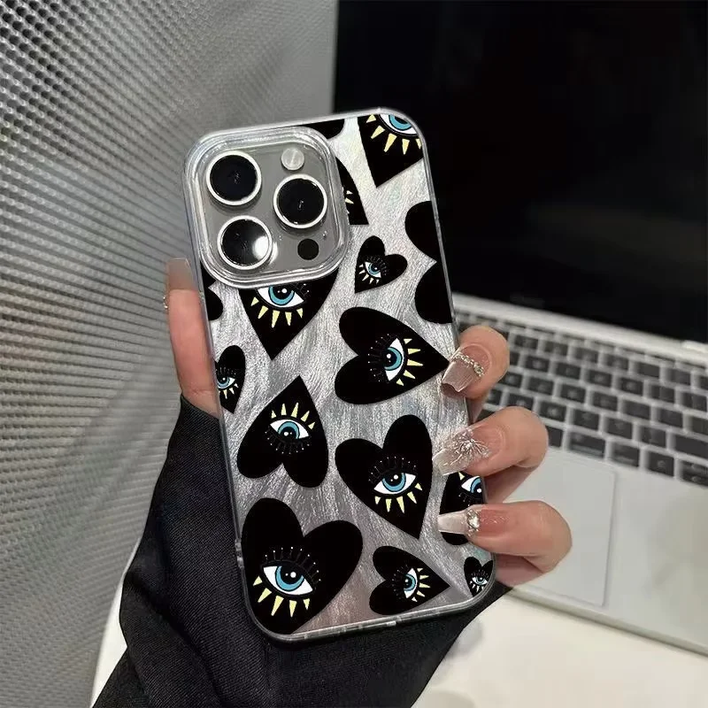 Фото Чехол для телефона Blue Eyes Evil Eye Black Heart для iPhone 17 Air 16 e 15 14 13 12 11 Pro Max Plus SE 2020 2022 №3