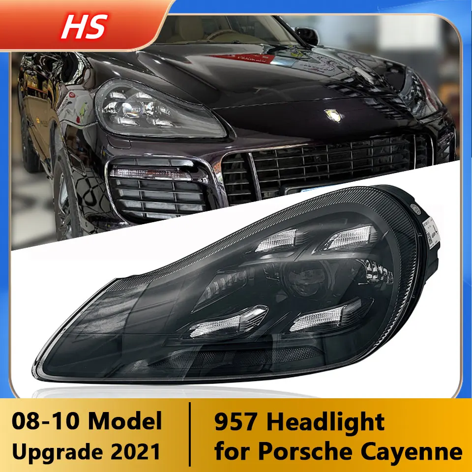 

957 передние светодиодные фары для Porsche Cayenne 08-10, модернизированные светодиодные передние фары 21 Matrix, подключи и играй, автомобильные аксессуары