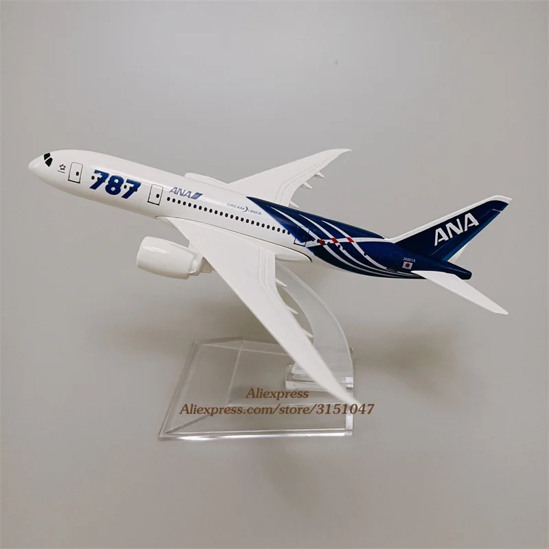 Alloy Metal Japan Air ANA B787 Airlines Diecast Airplane Model ANA Boeing 787 Airways Plane Model Stand Aircraft Kids Gifts 16cm