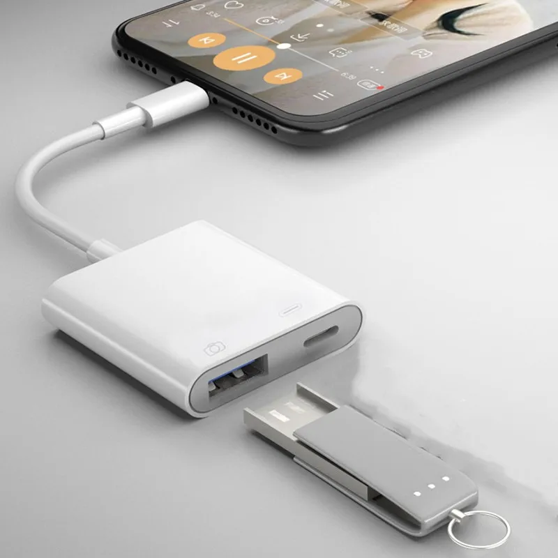 

Адаптер Lightning/USB OTG для IPhone, мыши, клавиатуры, зарядки