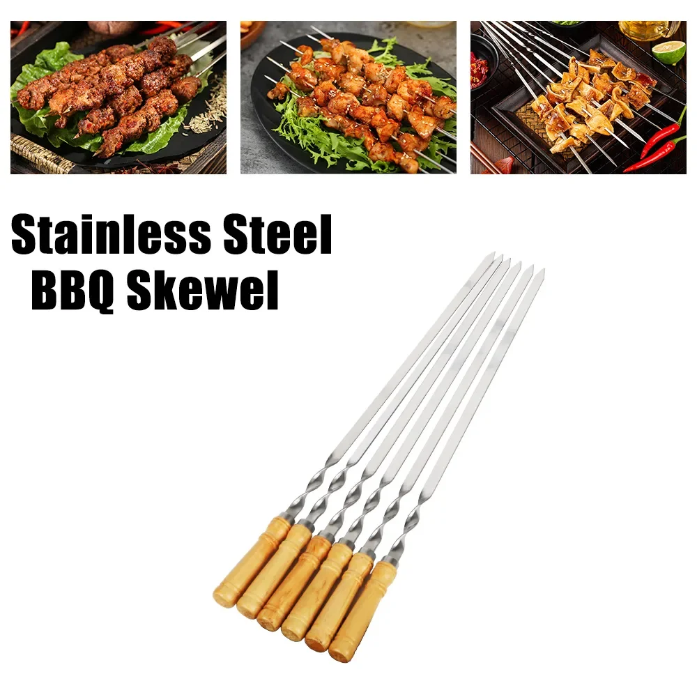 

Steel Long BBQ Grilling Fork---21.65" BBQ Kebab Shish Grill Stick with 55cm Handle for Outdoors Barbecue Needle Grill Skewe