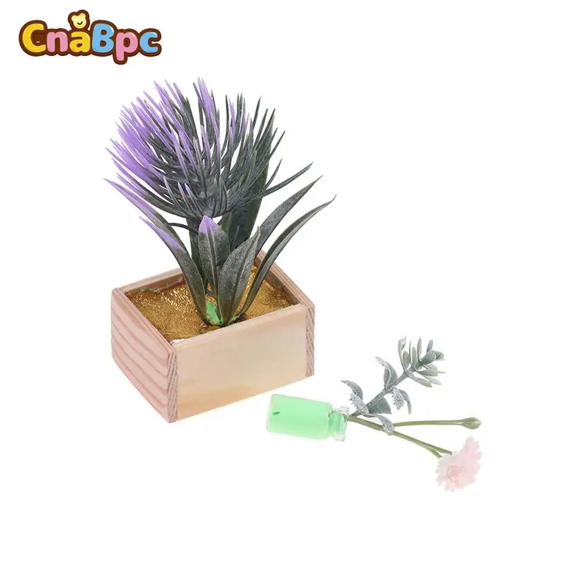 

New Miniature Dollhouse Potted Plants Flower Green Plant Models Dollhouse Home Garden Life Scene Decoration Accessories