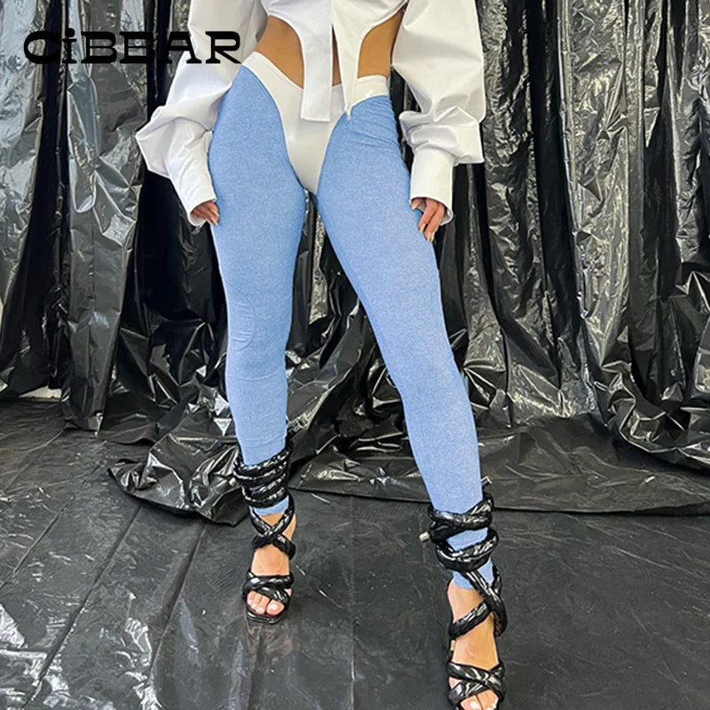 

Капри CIBBAR из искусственной кожи в стиле пэчворк, уличная одежда, облегающие брюки-карандаш контрастных цветов, пикантные эластичные леггин...