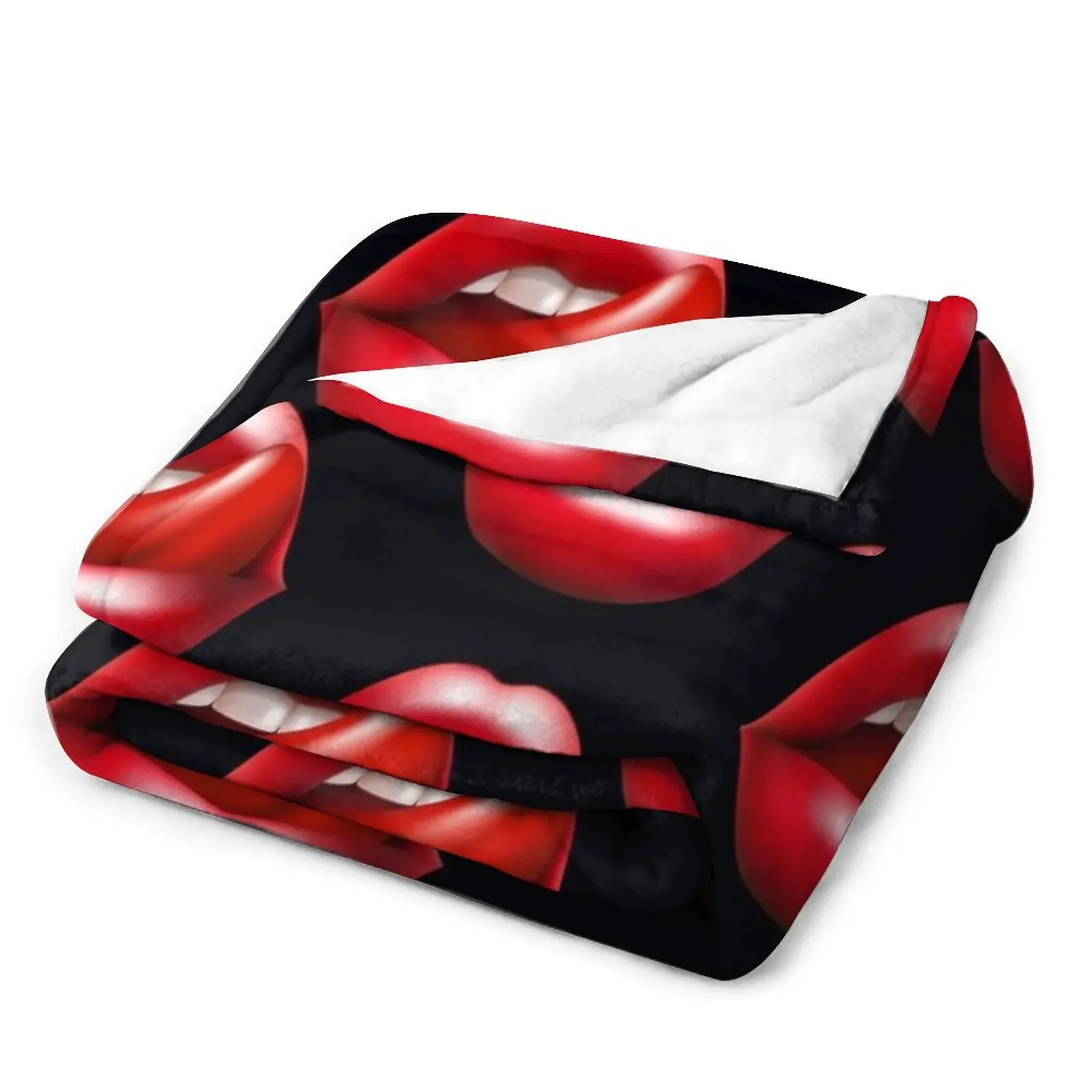 Одеяло с красными губами и языком многофункциональное детское декоративное