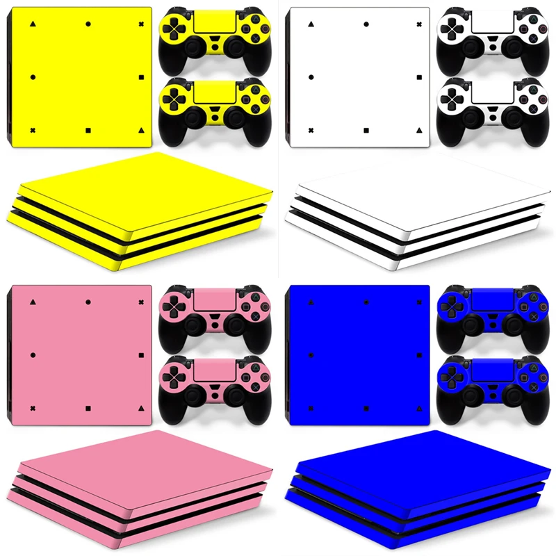 

Pure Color White PS4 PRO Skin Sticker Decal Cover for ps4 pro Console and 2 Controllers PS4 pro skin Vinyl