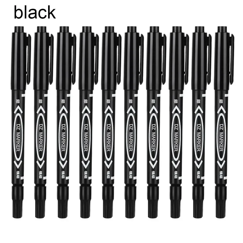 

Маркеры чёрные двойные наконечники 10 шт.