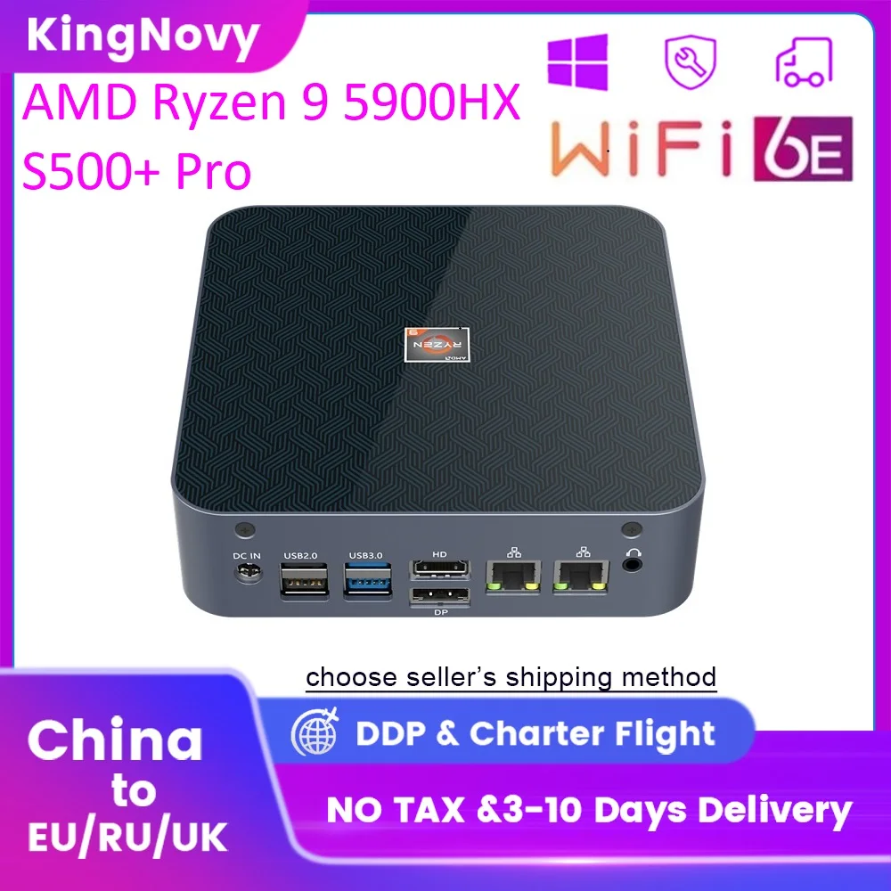 

Windows 11 S500+ Pro AMD Mini PC Ryzen 9 5980HX 7 5800H Desktop PC Dual LAN NVMe SSD Vega 8 Graphics Gaming Computer WiFi Type-C