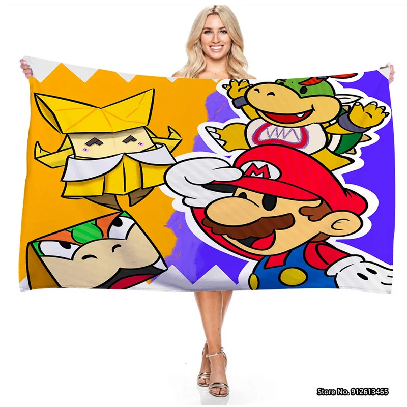 

Japanese Game Super Mario Design Towel Creative 3D Digital Printed Children's Baby Rectangular Bath Towel
