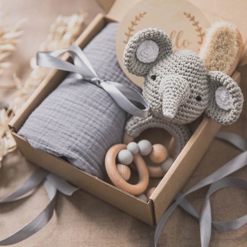

Baby Photography Bath Toy Set Double Sided Cotton Blanket Crochet Toy Baby Birthday Gift Newborn Photography Props Accessories