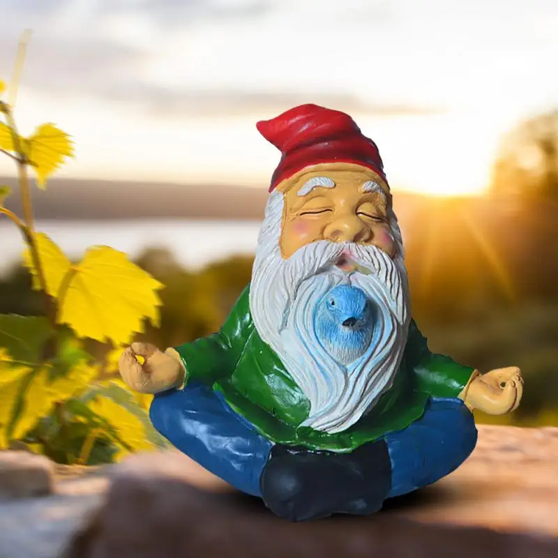 

Beard Tibetan Bird Meditation Dwarf Collector Realistic Desk Decoration Toy Gift Photography Decorative Garden Statue Resin