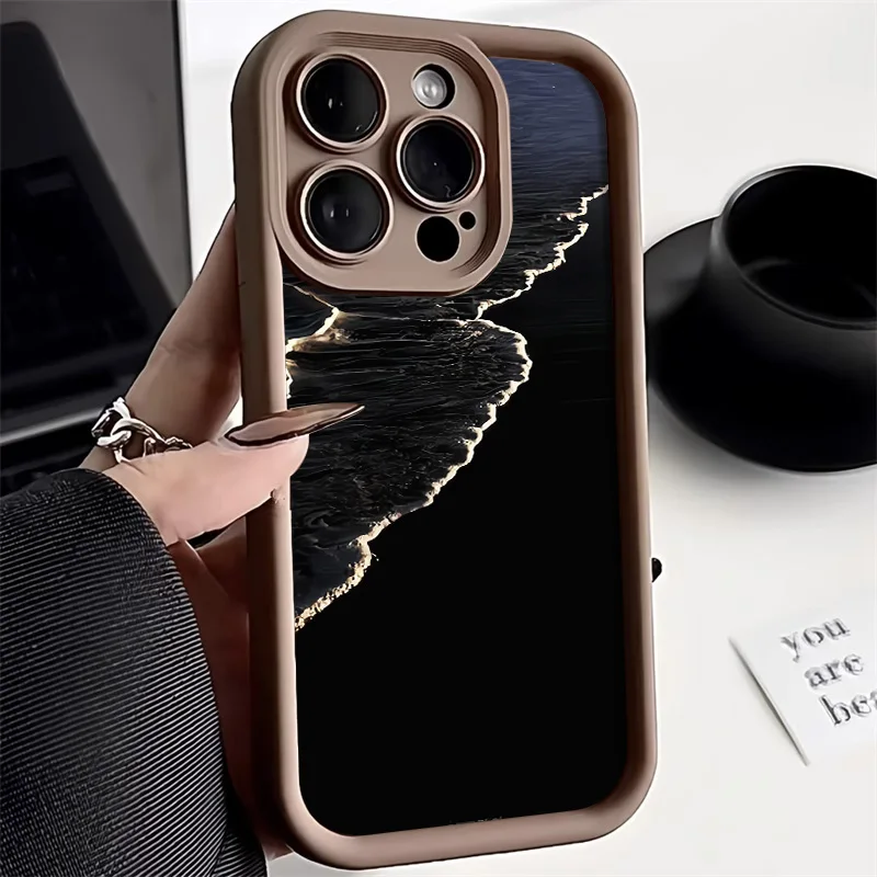 Мягкий чехол для телефона iPhone 15 Pro 11 12 13 14 Max XR XS X 7 8 Plus SE противоударный силиконовый