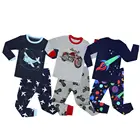 Пижамные комплекты с рисунками животных для мальчиков Детская Хлопковая пижама с длинными рукавами, пижама с единорогом для маленьких девочек, пижамы для детей от 2 до 8 лет