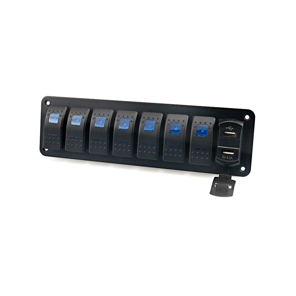 

New 12-24V Universal Fast Charging Indicator Panel for Car Caravan-Retrofitting Panels 7 Switches Dual USB Car