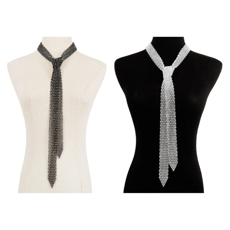 

European American Novel Fashion Collar Tie Exaggerated Rhinestones Necklace
