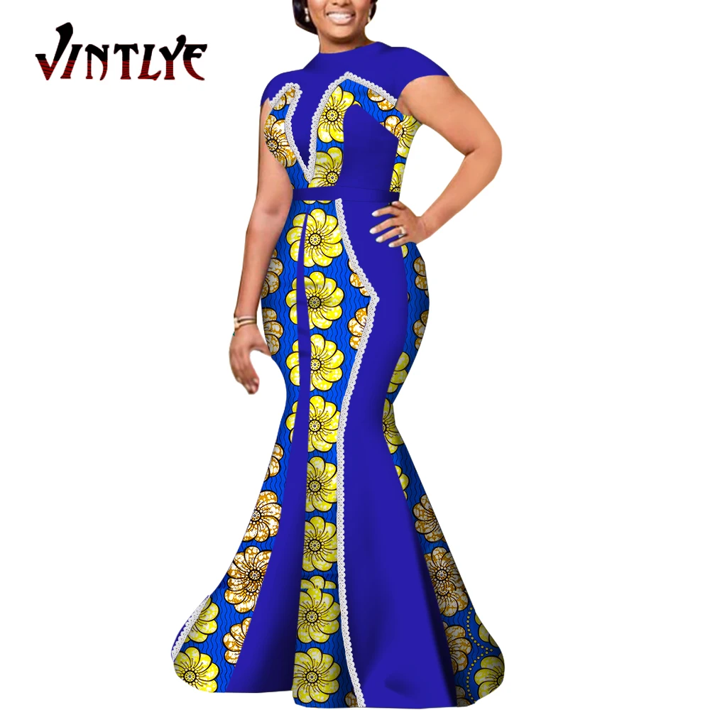 Платье женское длинное в африканском стиле элегантное Плиссированное