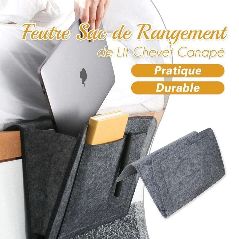 

1PC Sofa Bedside Felt Storage Bag Sofa TV Remote Control Hanging Caddy Couch Storage Organizer Bed Holder Pockets