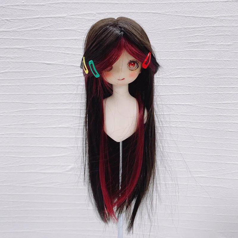 1/3 1/4 1/6 BJD кукольные волосы двухцветный Блокировка цвета Модный мягкий шелк