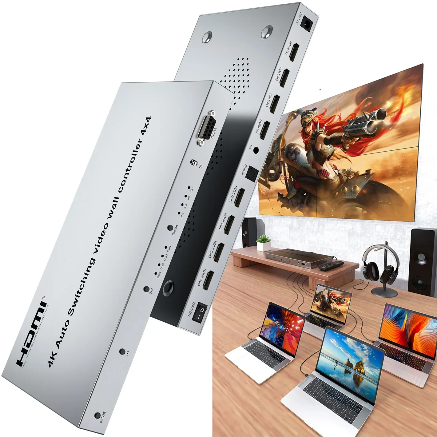 

Автоматическое переключение 4K 4x4 HDMI Контроллер видеостены 1x2 1x3 1x4 2x2 3x1 4x1 Многоэкранные мониторы Процессор сращивания 3 4 ТВ Сварщик