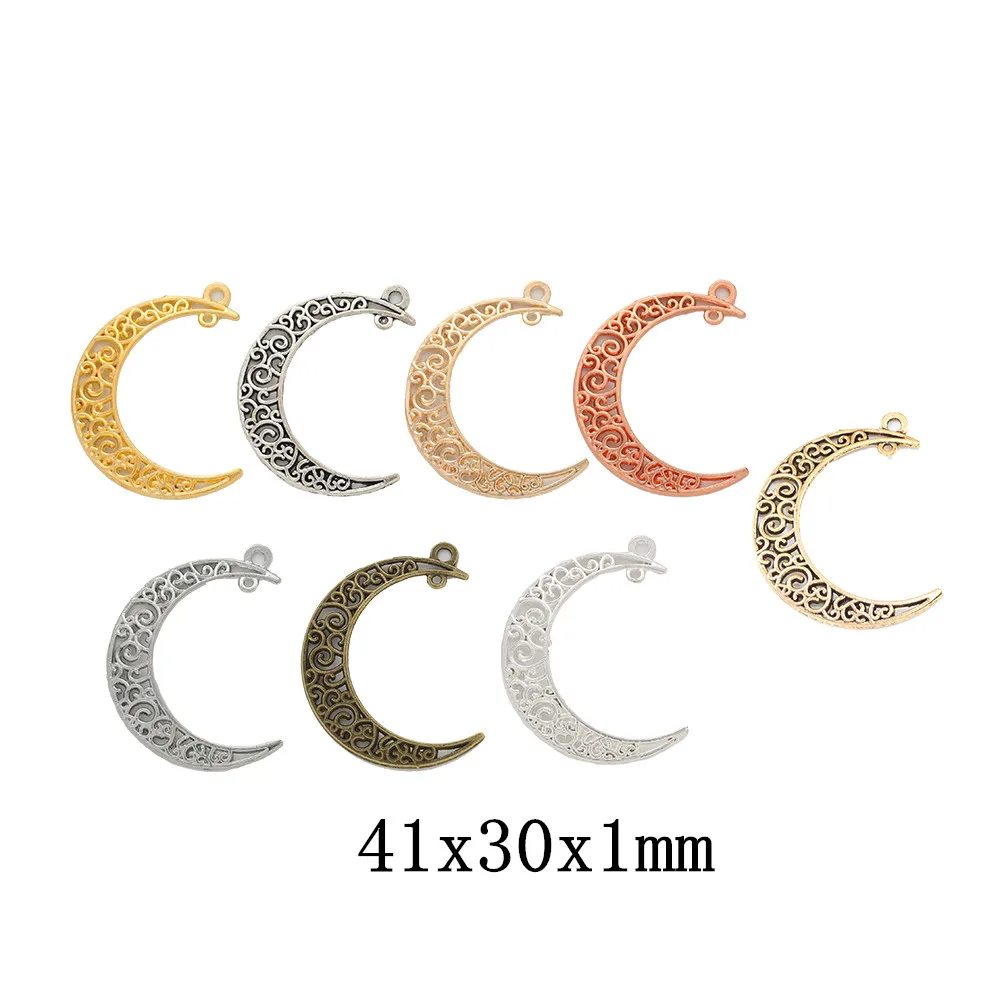 32 шт. (луна) винтажный металлический кулон из цинкового сплава аксессуары для
