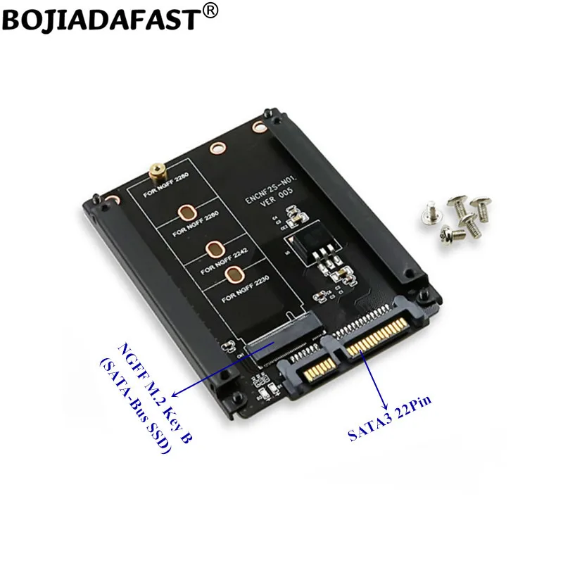 

SATA 3,0 22Pin 15 + 7Pin на M.2 NGFF M2 B-Key SSD адаптер карта 6 Гбит/с для 2230 2242 2260 2280 твердотельного накопителя