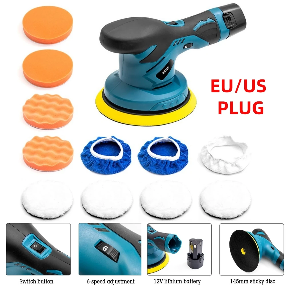 

12V Cordless Car Polisher Lithium Battery Wireless Car Beauty Waxing Auto Paint Care Furniture Polishing Machine Auto Washing