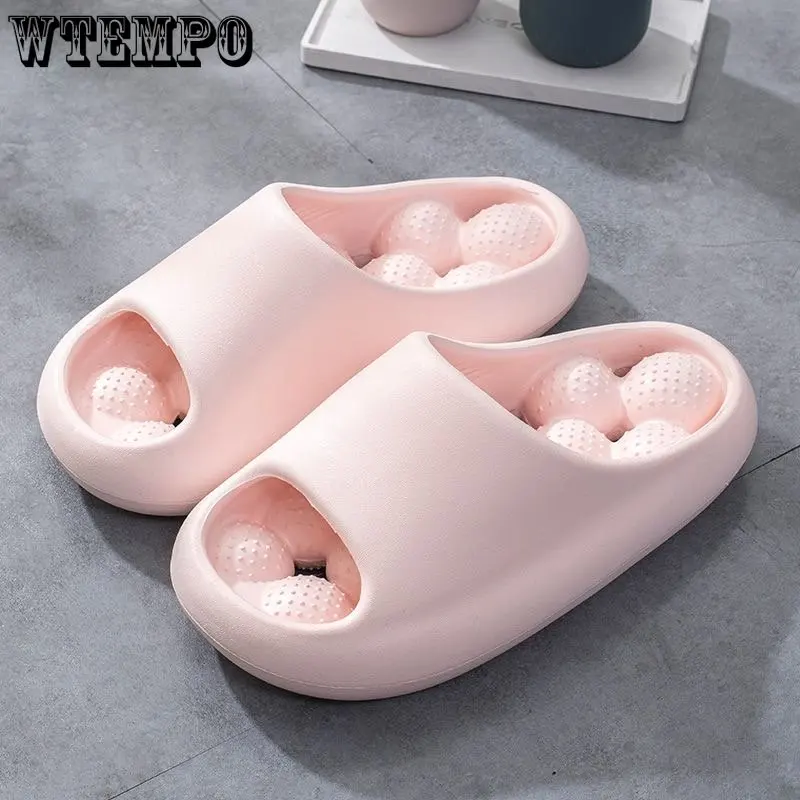 

WTEMPO Bathroom Leaking Slippers Women's Summer Thick-soled Bathing Non-slip Indoor Outdoor Slippers Men Wholesale Dropshipping