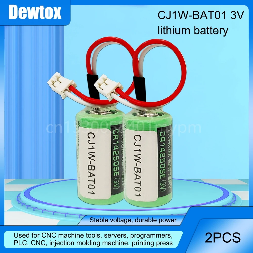 

2PCS 3V 1000mAh CR14250SE-R CP1W-BAT01 CJ1W-BAT01 PLC CNC Lithium Batteries With Wpecial Plug / connectors
