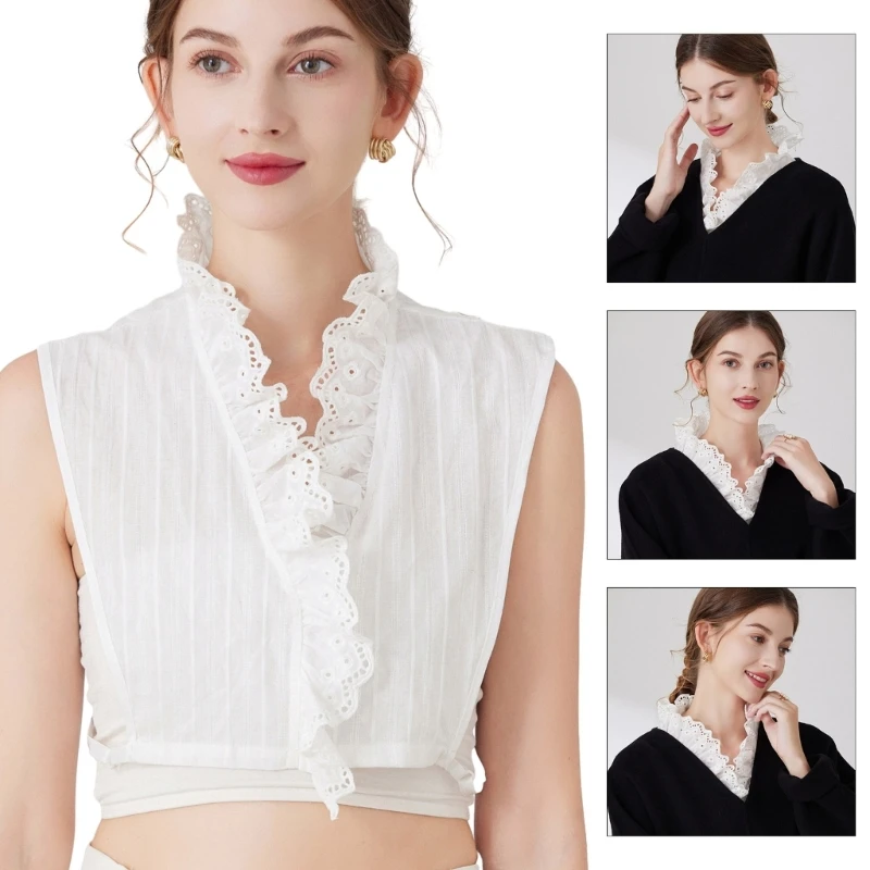 

Кружевной ажурный накладной воротник, летняя весенняя женская блузка, рубашка с декоративным воротником