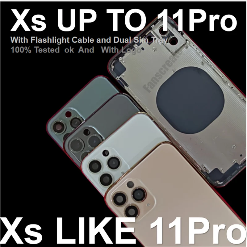 

For DIY Xs Like 11 pro housing,iphone Xs like iphone 11 pro ,Xs into 11Pro ,turn Xs into 11 pro Housing WIHT Logo