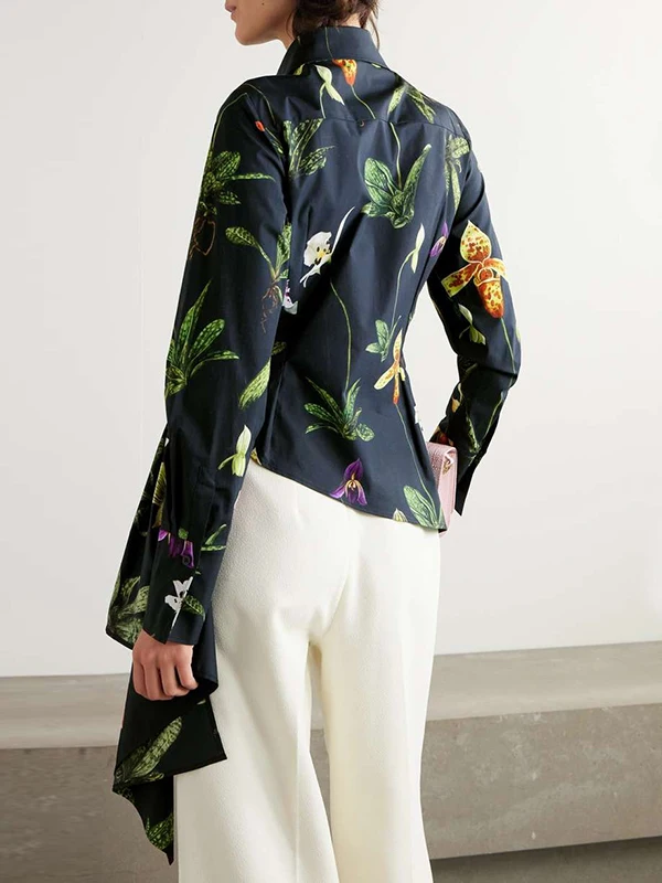 Modigirl женские элегантные рубашки и блузки весна осень с длинным рукавом цветочным