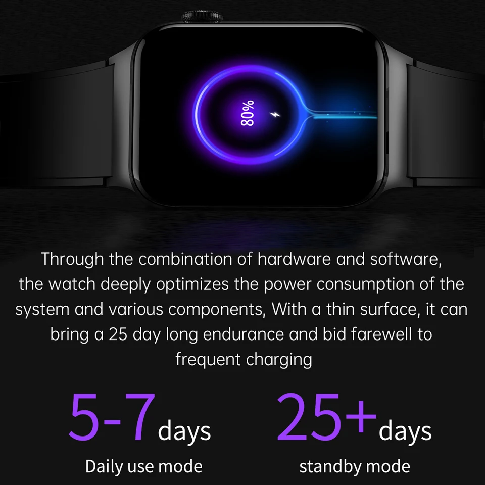 P-LUXURY 2023 New T50 Smart Watch 1.85''TFT Color Screen BT Call Voice Assistant Blood Pressure Heart Rate Touch Screen Watch