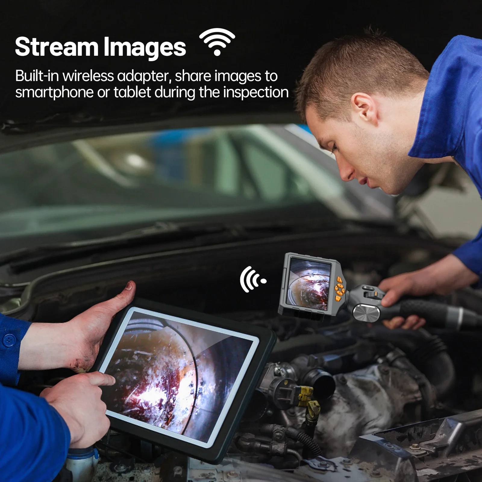 Teslong 2-сторонний шарнирный зонд на 210 градусов эндоскоп с 5-дюймовым монитором