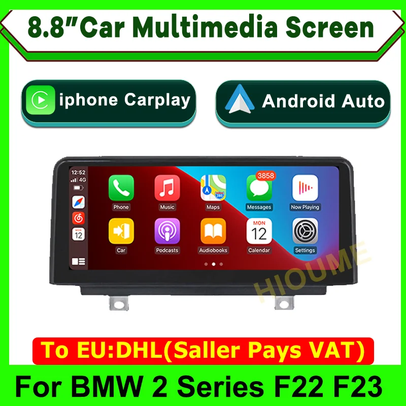 

8.8" Wireless Apple CarPlay Android Auto Car Multimedia Screen for BMW 2 Series F22 F23 2013 - 2017 Original NBT System